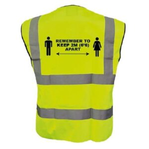 SOCIAL DISTANCE HI-VIS YELLOW VEST LARGE