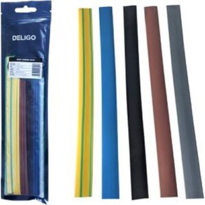 MIXED COLOURS 15PC X 250MM 19.1MM-9MM HEAT SHRINK
