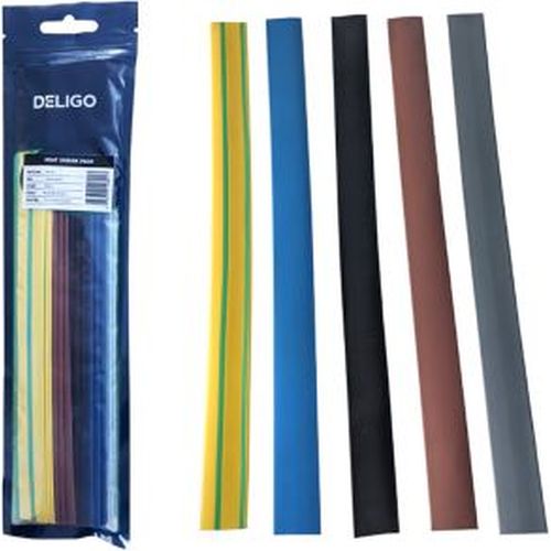 MIXED COLOURS 15PC X 250MM 6.5MM-3MM HEAT SHRINK