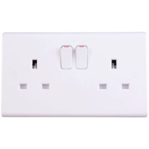 DETA SLIMLINE 2G DOUBLE POLE SWITCHED SOCKET