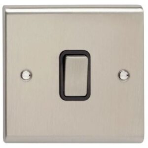DETA STAINLESS STEEL 1G 2W SWITCH (BLK INS)