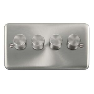 CLICK DECO PLUS SATIN CHROME 4G 2 WAY 400W DIMMER SWITCH