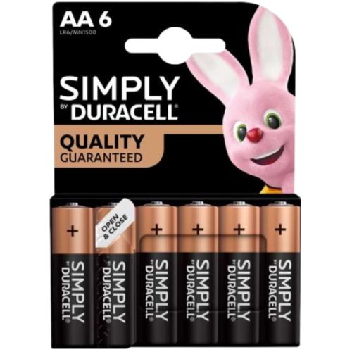 DURACELL AA MN1500 PK6 SIMPLY (BOX10)