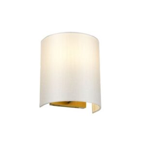ELSTEAD COOPER SMALL CURVED WALL LIGHT WITH AGED BRASS BACK PLATE