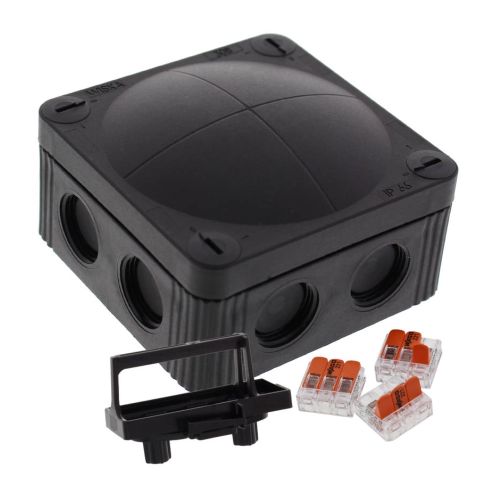 85MMX85MMX51MM IP66 BLACK J/B (+3X221 WAGO)200ML