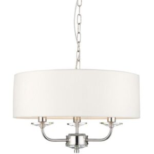ENDON NIXON 3-LIGHT BRUSHED NICKLE CRYSTAL/GLASS FITTING