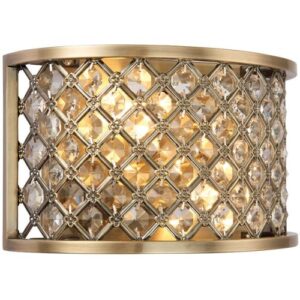 ENDON HUDSON 2LT ANTIQUE BRASS WALL