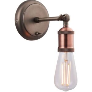 ENDON AGED PEWTER AND AGED COPPER SWITCHED HAL 1LT WALL 40W