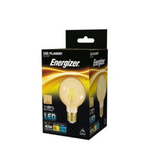 ENERGIZER LED G80 ES 4.5W=470L=30W FIL GOLD EWW 2200K DIMMABLE