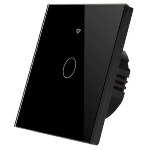 1 GANG SMART LIGHT SWITCH WIFI WALL WIRELESS BLACK TEMPERED GLASS TOUCH SCREEN SWITCH