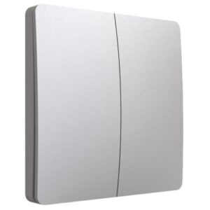 2 GANG WIRELESS KINETIC SWITCH DIMMABLE OR NON DIMMABLE SILVER BODY