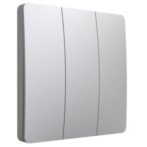 3 GANG WIRELESS KINETIC SWITCH DIMMABLE OR NON DIMMABLE SILVER BODY