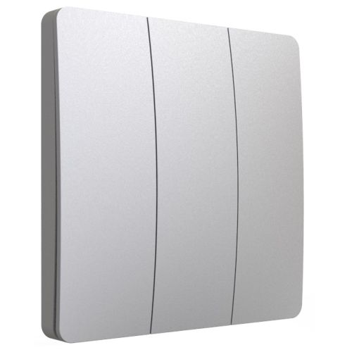 3 GANG WIRELESS KINETIC SWITCH DIMMABLE OR NON DIMMABLE SILVER BODY