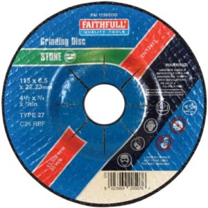 FAITHFULL 115 X 6 X 22.23MM STONE GRINDING DISK (EACH)