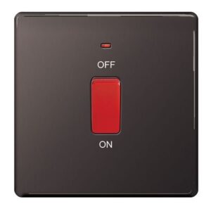 BG NEXUS 45A 1G DP SWITCH BLK NICKLE