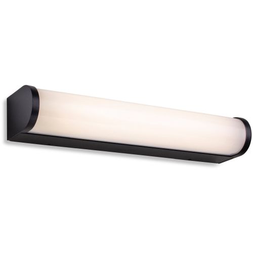 FIRSTLIGHT BRAVO LED WALL LIGHT - 300MM BLACK WITH OPAL WHITE POLYCARBONATE DIFFUSER