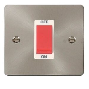 CLICK DEFINE BRUSHED STAINLESS FLAT PLATE 1-GANG 45A DP SWITCH