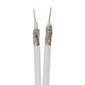 TWIN SATELLITE CABLE WHITE 14X7MM 100MTR