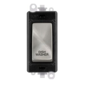 CLICK GRIDPRO SATIN CHROME 20A DP SWITCH MODULE DISHWASHER (BLACK INS)