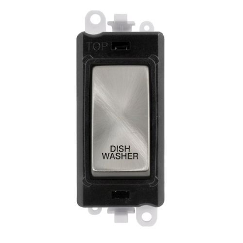 CLICK GRIDPRO SATIN CHROME 20A DP SWITCH MODULE DISHWASHER (BLACK INS)