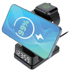 GROOVE WIRELESS CHARGING STATION WITH ALARM CLOCK