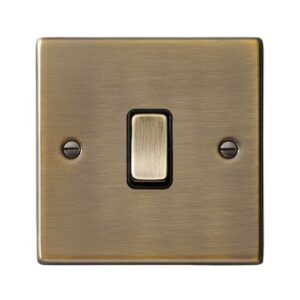HAMILTON ANTIQUE BRASS 1G 2W SWITCH (BLK. INS)