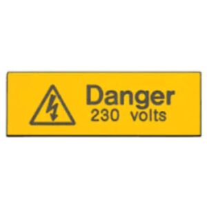 DANGER 230V RIGID LABELS (PK 5)
