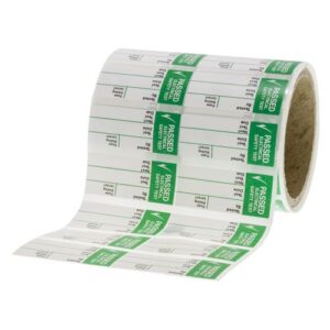 SMALL PAST TEST LABELS S/A (ROLL 250)