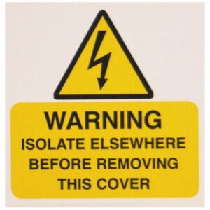 WARNING ISOLATE ELSEWHERE 75X75 (PK-10)