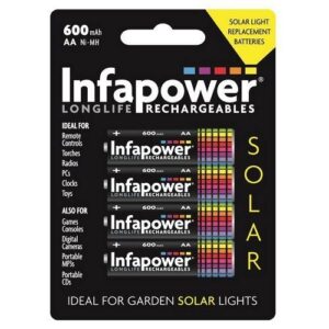 INFAPOWER AA 600 MAH RECH BATTS 4PK