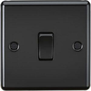 KNIGHTSBRIDGE MATT BLACK ROUNDED EDGE INTERMEDIATE SWITCH