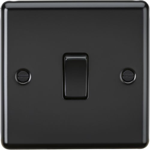 KNIGHTSBRIDGE MATT BLACK ROUNDED EDGE INTERMEDIATE SWITCH
