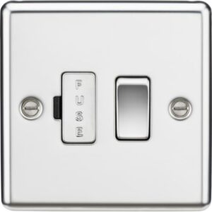 KNIGHTSBRIDGE 13A SWITCHED FUSED SPUR UNIT - ROUNDED EDGE POLISHED CHROME