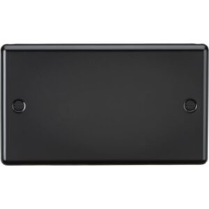 KNIGHTSBRIDGE MATT BLACK ROUNDED EDGE 2G BLANK PLATE