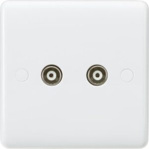 KNIGHTSBRIDGE CURVED EDGE TWIN COAX TV OUTLET (NON