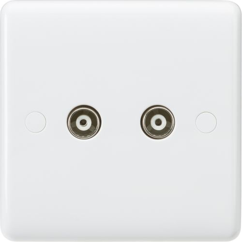 KNIGHTSBRIDGE CURVED EDGE TWIN COAX TV OUTLET (NON