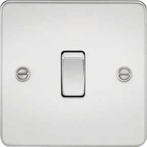 KNIGHTSBRIDGE FLAT PLATE 10AX 1G 2 WAY SWITCH - POLISHED CHROME