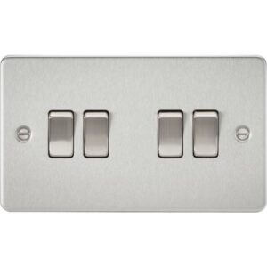 KNIGHTSBRIDGE FLAT PLATE 10AX 4G 2-WAY SWITCH - BRUSHED CHROME