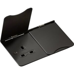 KNIGHTSBRIDGE 13A 2G UNSWITCHED FLOOR SOCKET - MATT BLACK