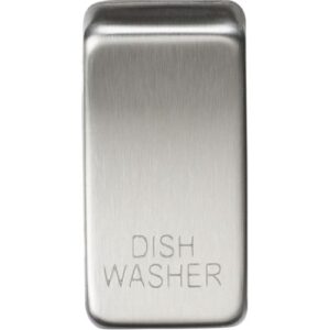 KNIGHTSBRIDGE SWITCH COVER "MARKED DISHWASHER" - BRUSHED CHROME