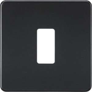 KNIGHTSBRIDGE SCREWLESS 1G GRID FACEPLATE - MATT BLACK