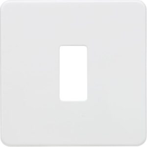 KNIGHTSBRIDGE SCREWLESS 1G GRID FACEPLATE - MATT WHITE
