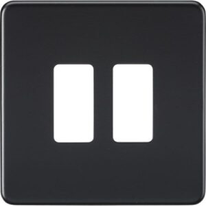 KNIGHTSBRIDGE SCREWLESS 2G GRID FACEPLATE - MATT BLACK