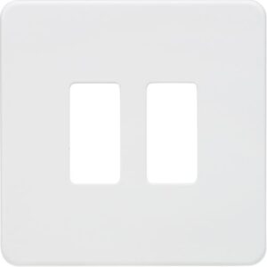 KNIGHTSBRIDGE SCREWLESS 2G GRID FACEPLATE - MATT WHITE