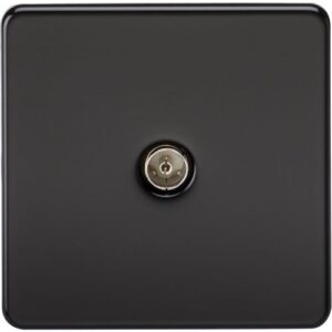 KNIGHTSBRIDGE SCREWLESS 1G TV OUTLET (NON-ISOLATED) - MATT BLACK