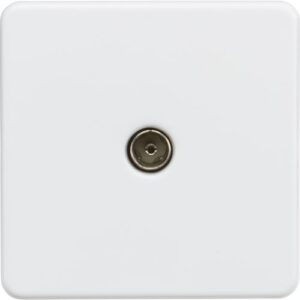 KNIGHTSBRIDGE SCREWLESS 1G TV OUTLET (NON-ISOLATED) - MATT WHITE