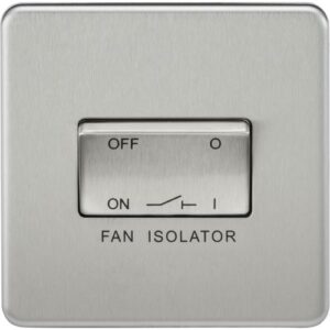 KNIGHTSBRIDGE SCREWLESS 10AX 3 POLE FAN ISOLATOR SWITCH - BRUSHED CHROME