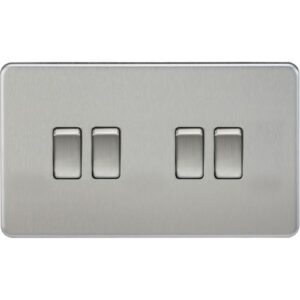 KNIGHTSBRIDGE SCREWLESS 10AX 4G 2-WAY SWITCH - BRUSHED CHROME