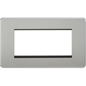 KNIGHTSBRIDGE SCREWLESS 4G MODULAR FACEPLATE - BRUSHED CHROME