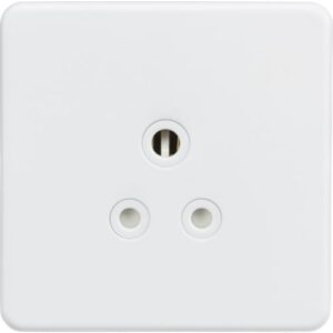 KNIGHTSBRIDGE SCREWLESS 5A UNSWITCHED ROUND SOCKET - MATT WHITE